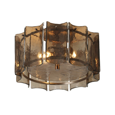 Amberley Round Flush Mount Light - 16 Inch - Bronze & Mocha - Restaurant & Bar Lights - Industville Lighting UK