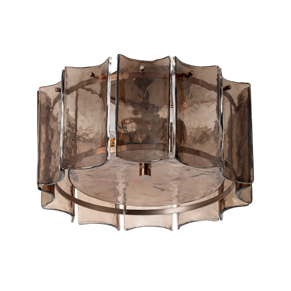 Amberley Round Flush Mount Light - 16 Inch - Bronze & Mocha