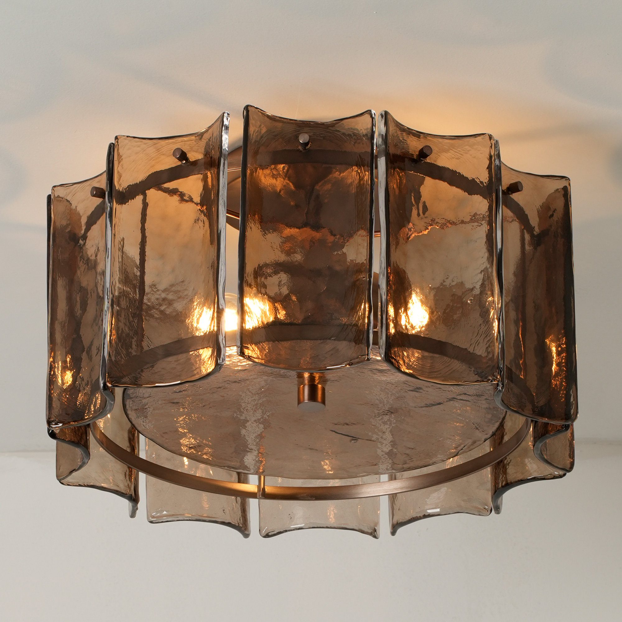 Amberley Round Flush Mount Light - 16 Inch - Bronze & Mocha
