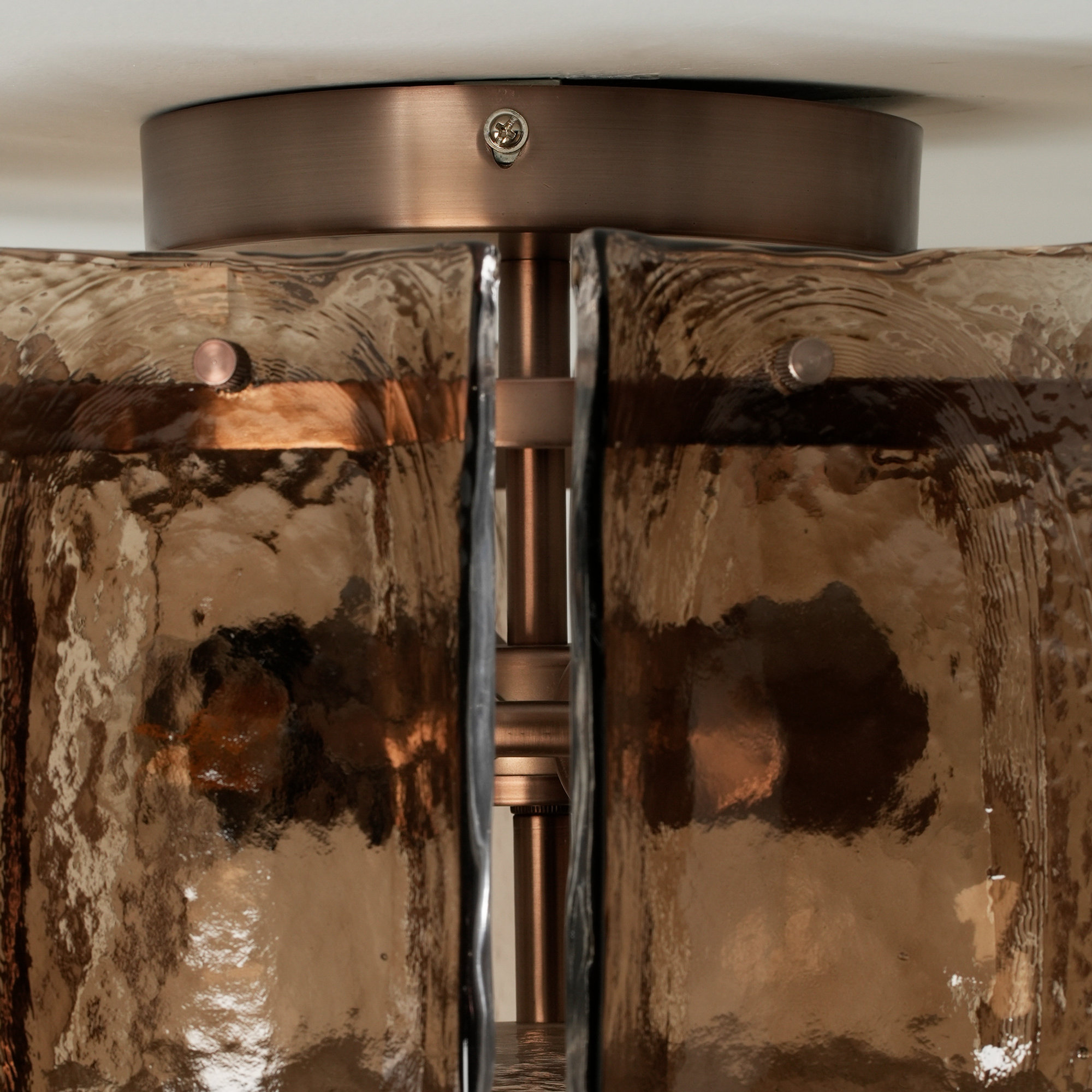 Amberley Round Flush Mount Light - 16 Inch - Bronze & Mocha