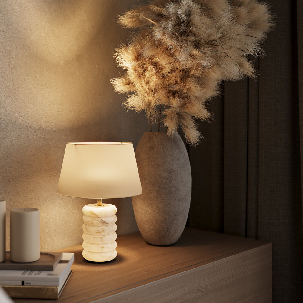 Alabaster Dual Lit Table Lamp