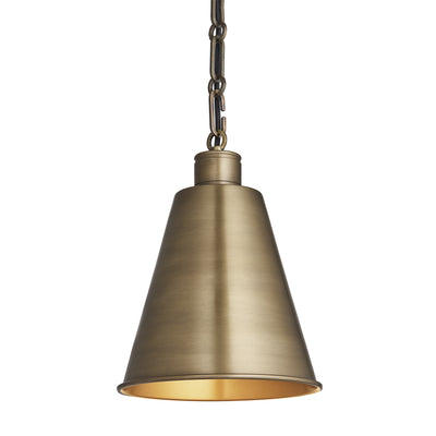 Albany Brass Chain Funnel Pendant Light in 8 Inch