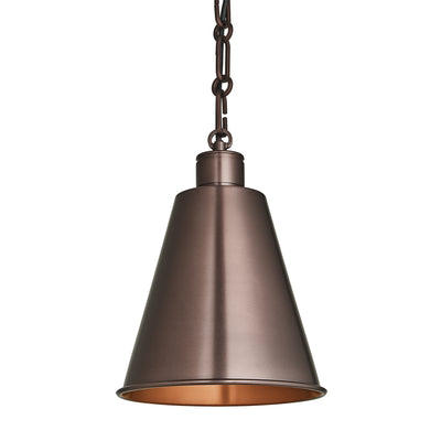 Albany Bronze Chain Funnel Pendant Light in 8 Inch