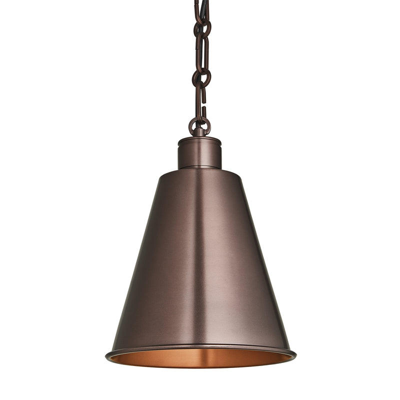 Albany Bronze Chain Funnel Pendant Light in 8 Inch