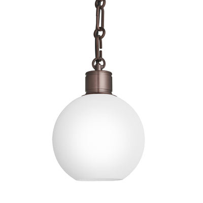 Albany Glass Globe Pendant Light - 7 Inch - Opal - Chain Holder - Industville Lighting UK