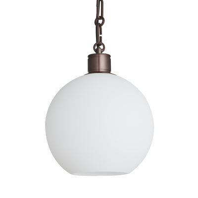 Albany Glass Globe Pendant Light - 9 Inch - Opal - Chain Holder - Industville Lighting UK