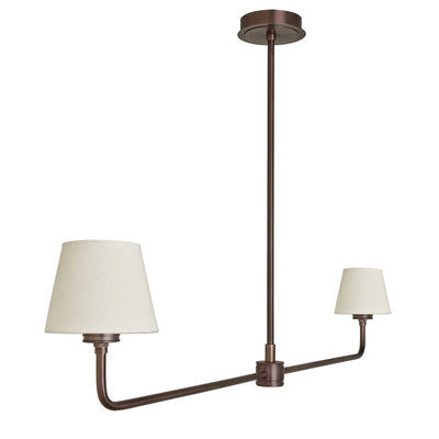 Albany Double Pendant Light with Natural Cotton Shades in Bronze, Product Code AL-P-D-BZ-EM-S-NC-GB