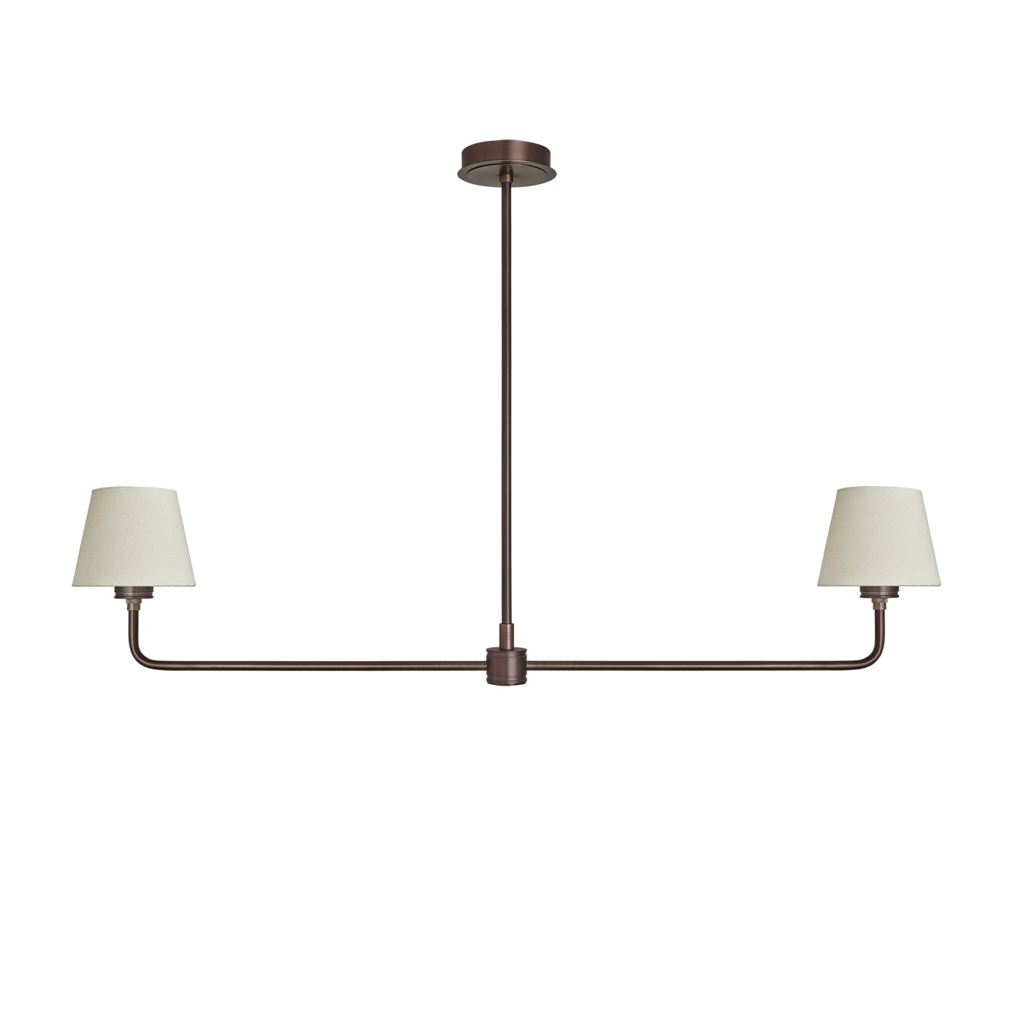 Albany Double Pendant Light with Natural Cotton Shades in Bronze, Product Code AL-P-D-BZ-EM-S-NC-GB