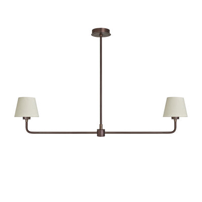 Albany Double Pendant Light - Natural Cotton Shades - Kitchen Island Lighting - Industville Lighting UK