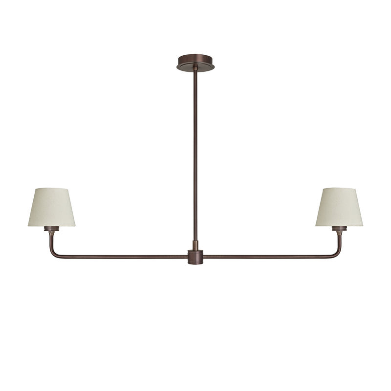Albany Double Pendant Light - Natural Cotton Shades - Modern Decorative Lighting - Industville Lighting UK