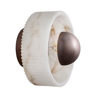 Alabaster Ribbed  Dish Wall Diffuser - 8 Inch - Dining Room Lights - Industville Lighting UK