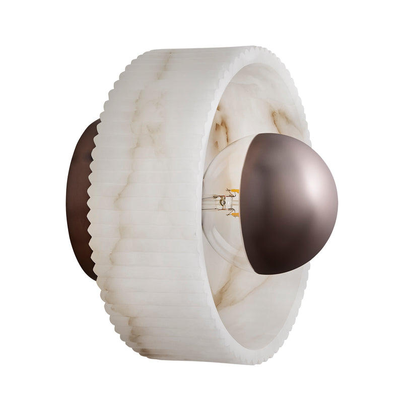 Alabaster Ribbed  Dish Wall Diffuser - 8 Inch