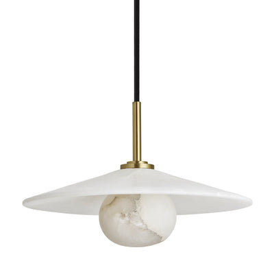Alabaster Slope Pendant Light - 12 Inch - Brass - Farmhouse Lighting - Industville Lighting UK