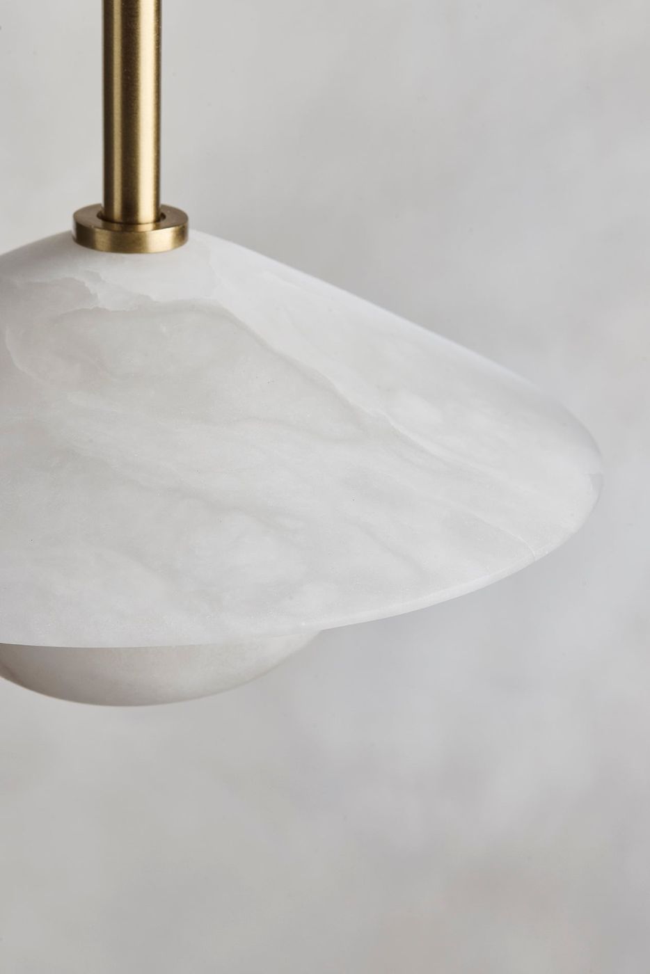 Alabaster Slope Pendant Light in 8 Inch Brass Finish