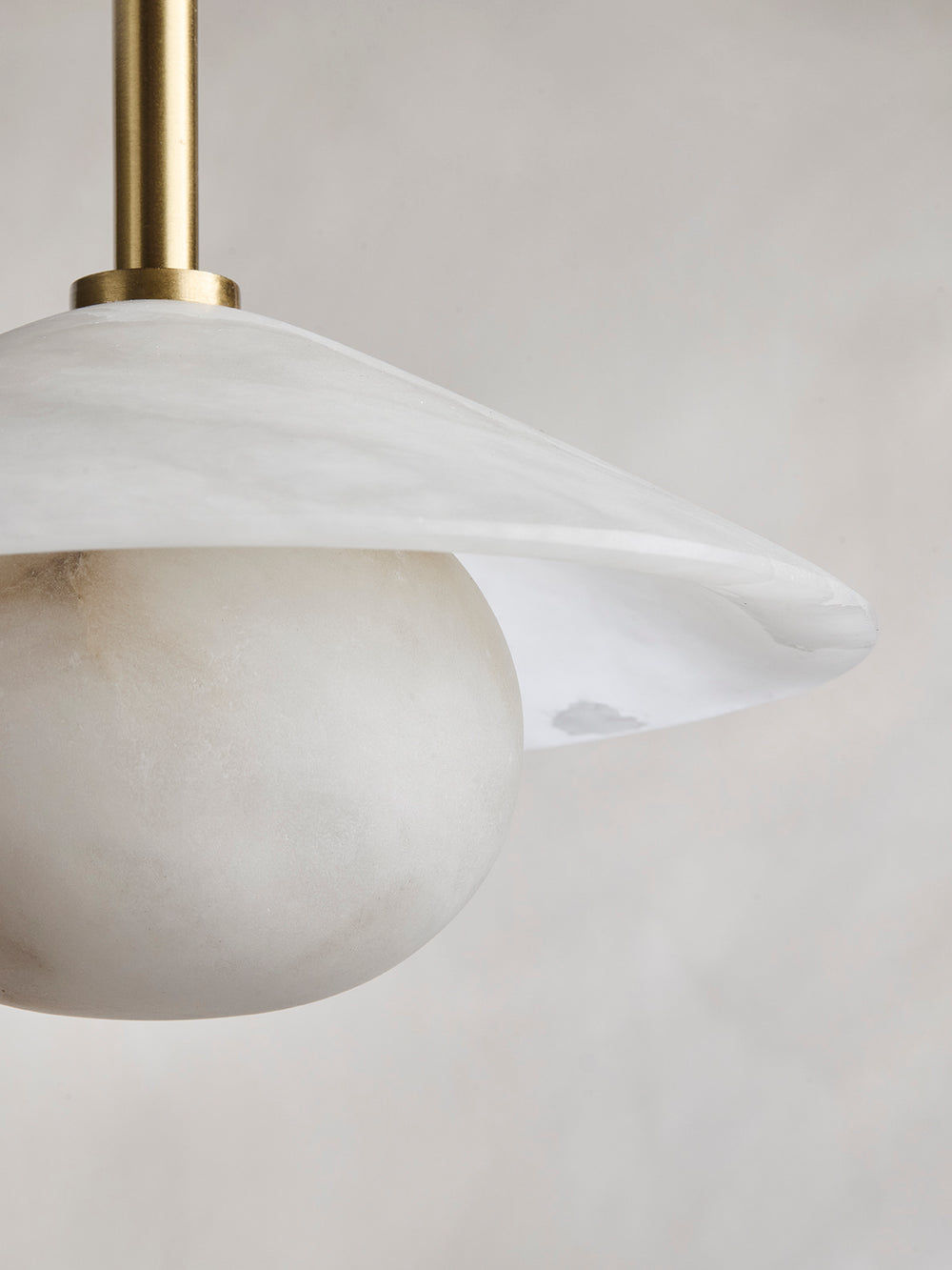 Alabaster Slope Pendant Light in 8 Inch Brass Finish