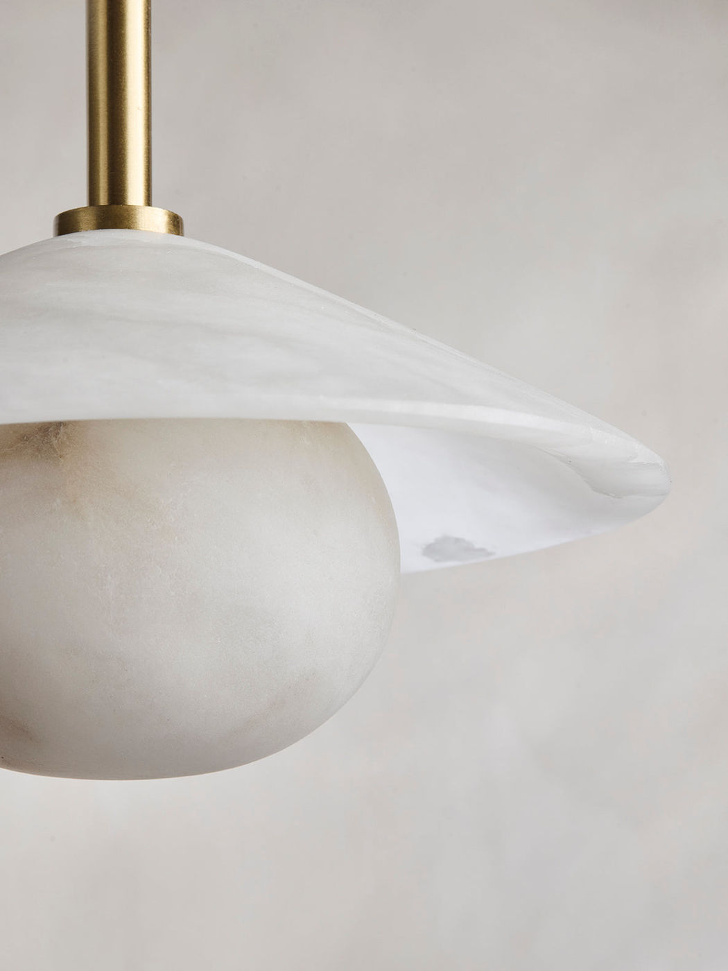 Alabaster Slope Pendant Light in 8 Inch Brass Finish