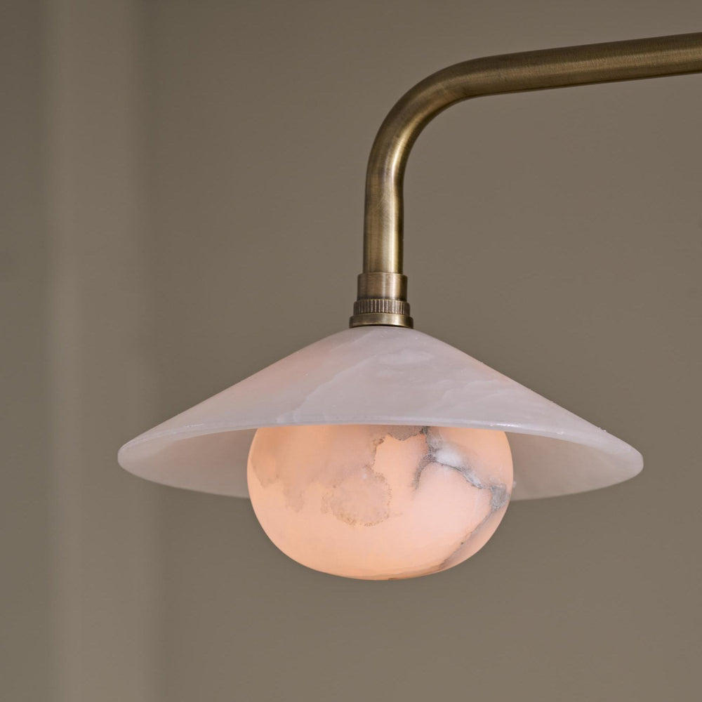 Alabaster Slope Double Bar Pendant Light in Brass Finish