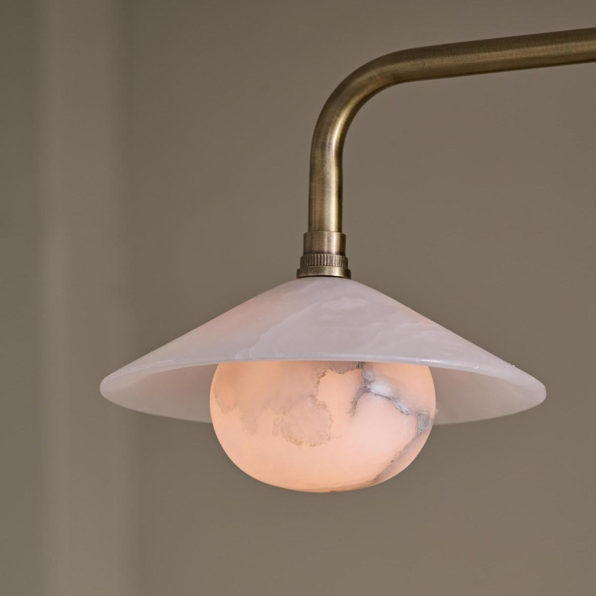 Alabaster Slope Double Bar Pendant Light in Brass Finish