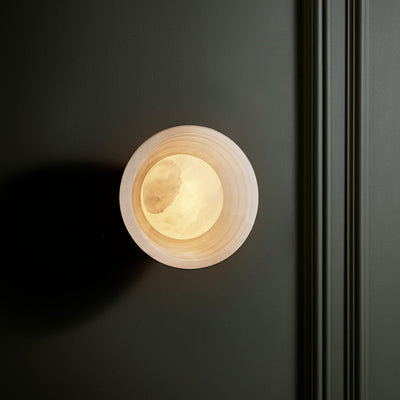 Corby Alabaster Stepped Diffuser Wall Light - 6 Inch - Aged Brass - Voucher Applicable - Industville Lighting UK