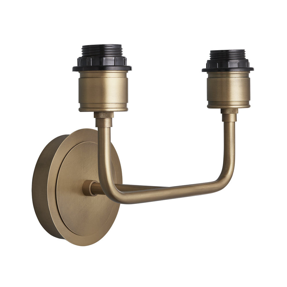 Albany Double Wall Light Holder in Brass, Product Code AL-WL-D-B-EM-S-NC-GB