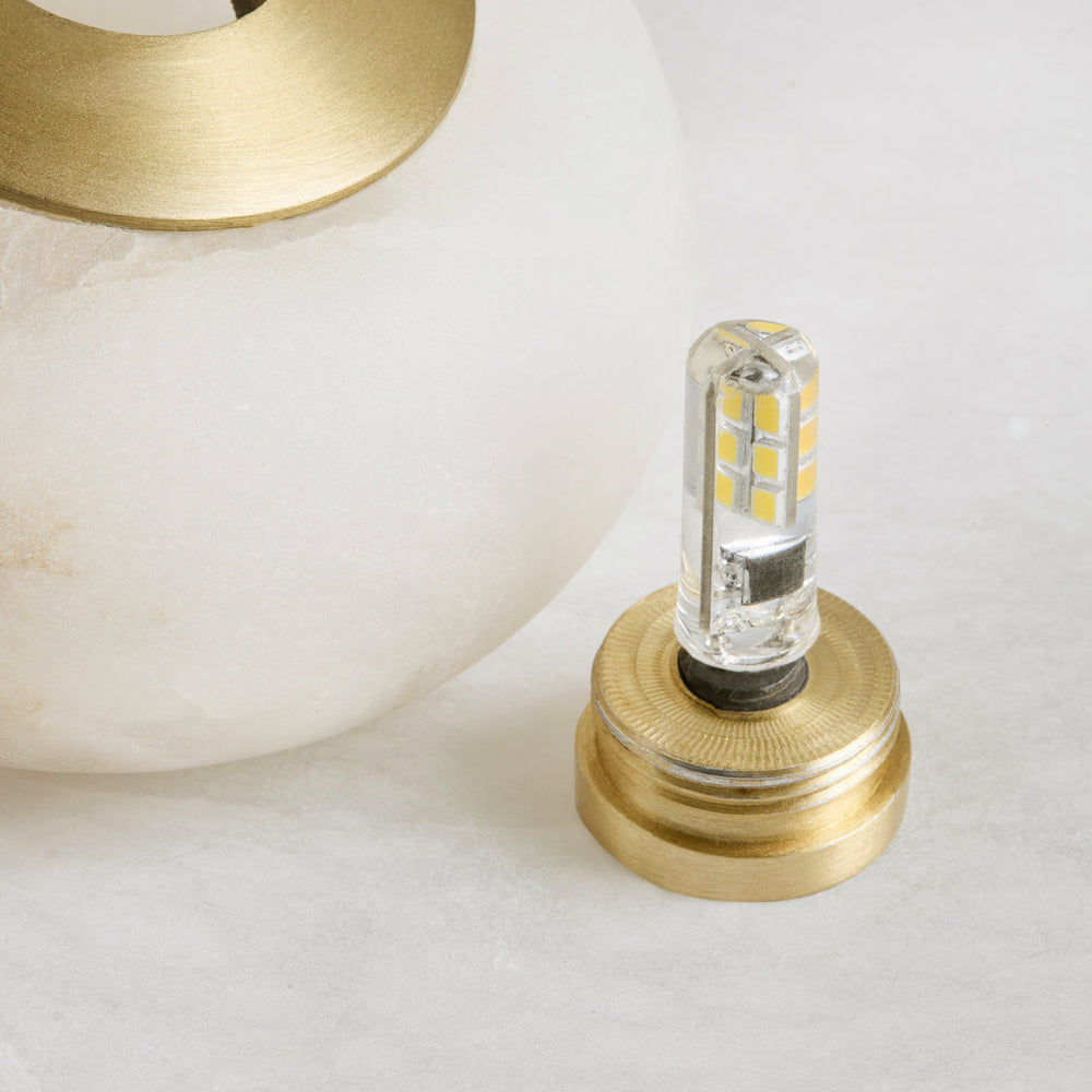 Alabaster Wall Light Bulb in 10 inch in White, Product Code AL-WL10-W