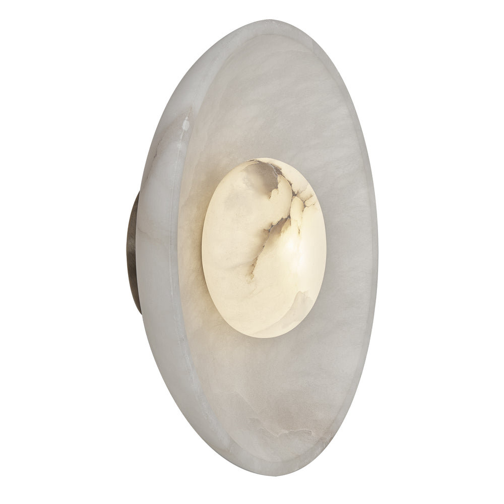 Alabaster Wall Light in 10 inch in White, Product Code AL-WL10-W