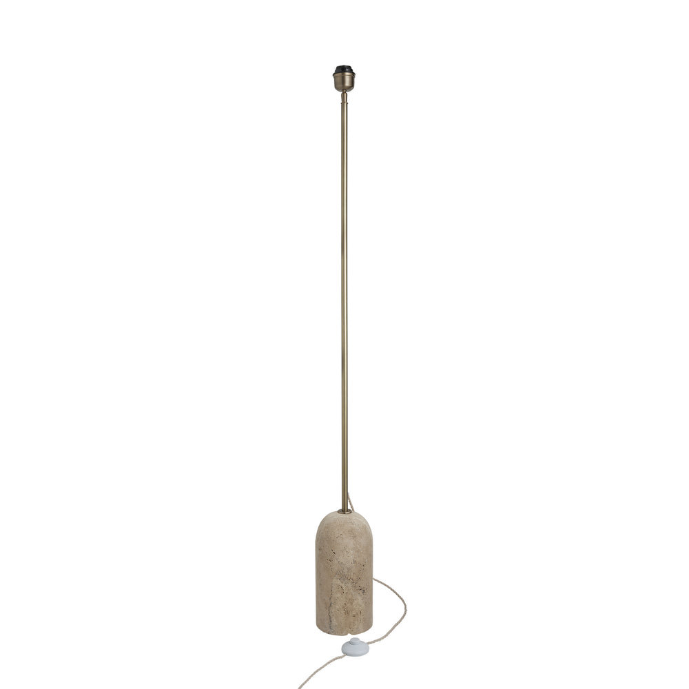 Travertine Cone Floor Lamp Base Only in Natural & Brass, Product Code TR-CFL-NB-BO