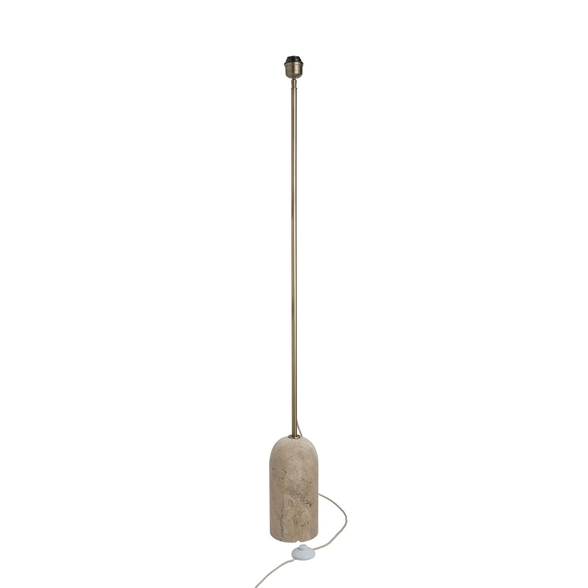 Travertine Cone Floor Lamp Base Only in Natural & Brass, Product Code TR-CFL-NB-BO