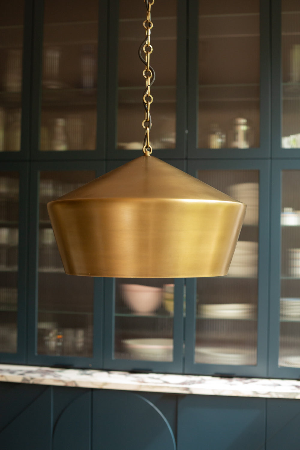 Balham Lantern Pendant Light 15 Inch in Brass