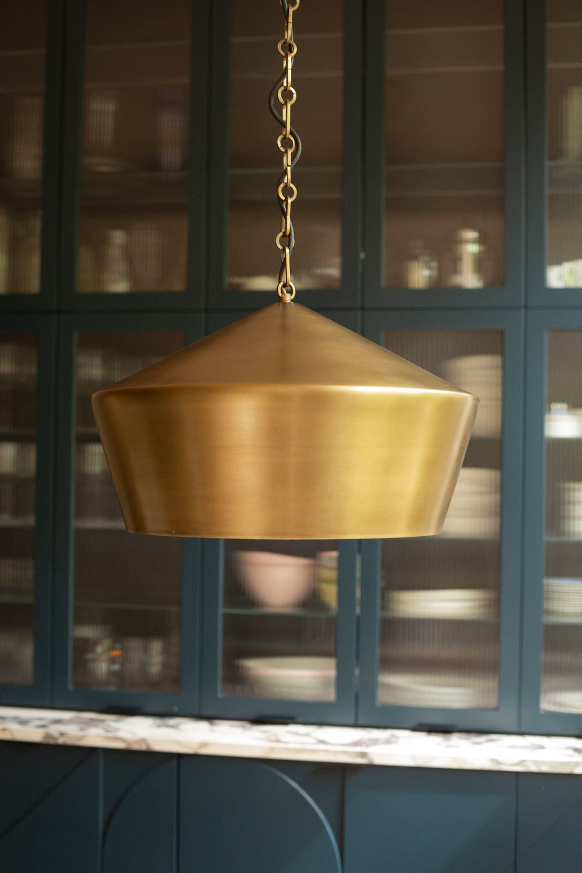 Balham Lantern Pendant Light 15 Inch in Brass
