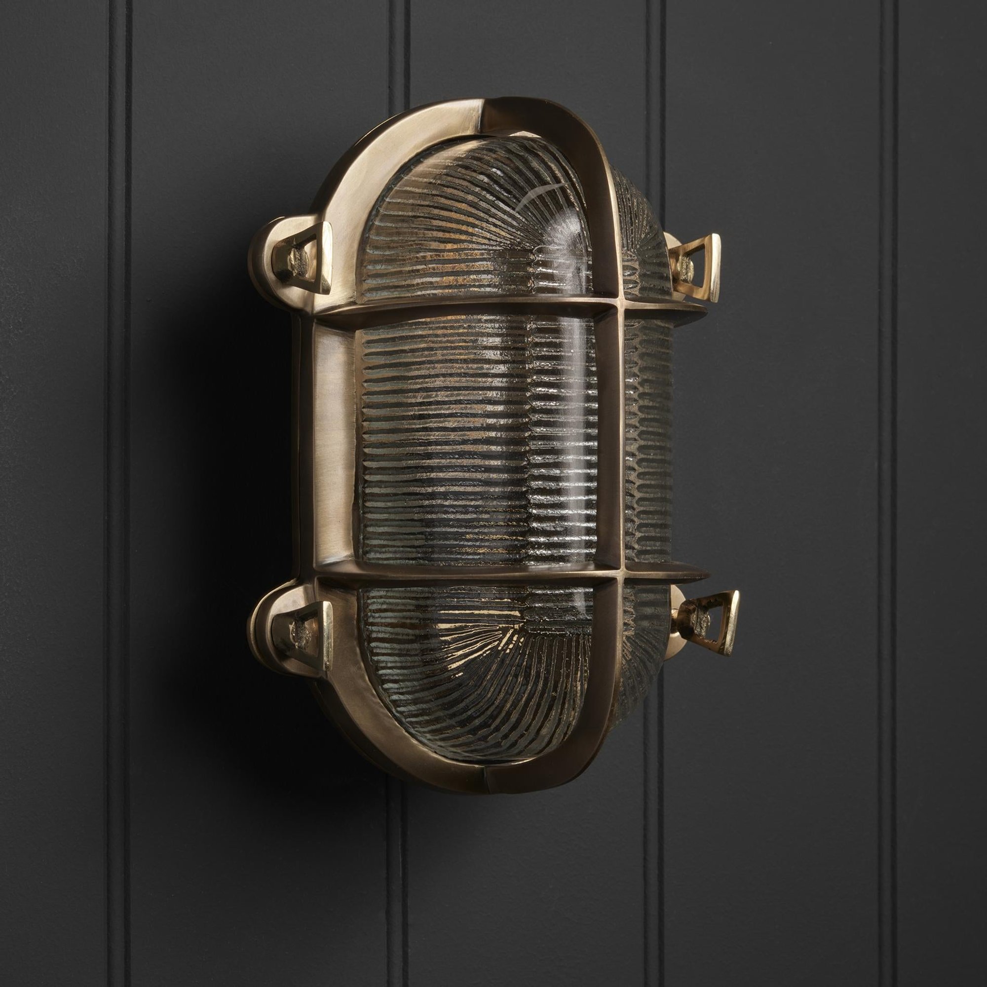 Brass Bulkhead Outdoor & Bathroom Oval Wall Light in 6 Inch, Product code is BK-IP65-OWL6-B-BSW-RB