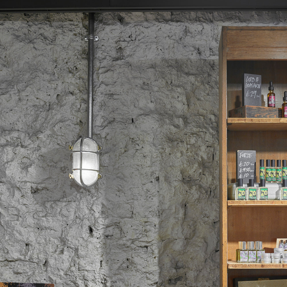 Gunmetal Bulkhead Outdoor & Bathroom Oval Wall Light in 6 Inch, Product code is BK-IP65-OWL6-GN-BSW-RB