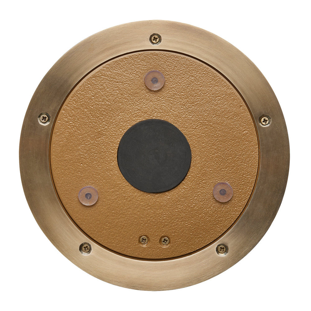 Bulkhead Outdoor & Bathroom Round Wall Light in Brass finish - Back