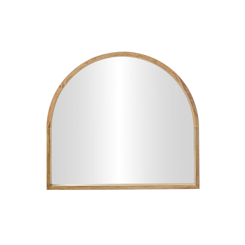 Bramley arch wall mirror with natural wood frame, 39-inch