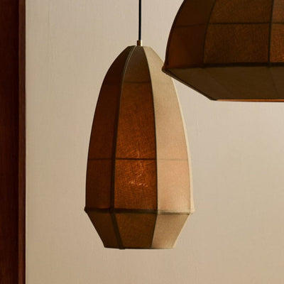 Burnham Fabric Drop Pendant Light in 11  Inch with Olive Green finish