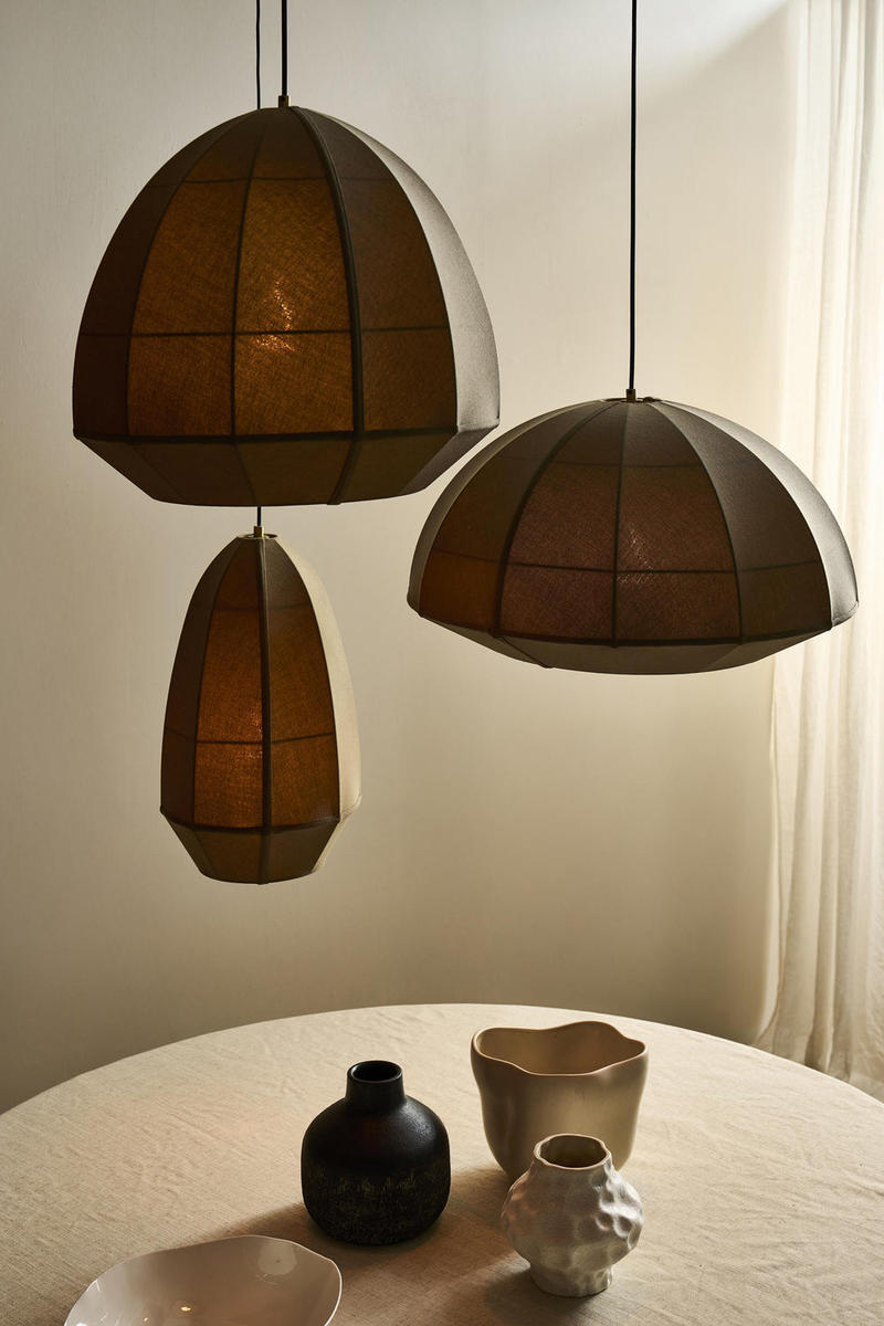 Burnham Fabric Drop Pendant Light in 11  Inch with Olive Green finish