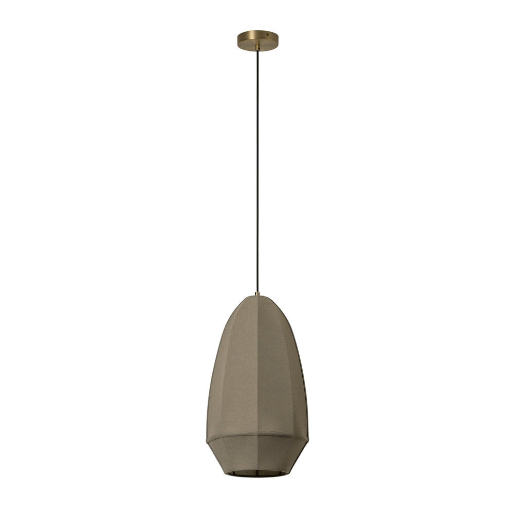 Burnham Fabric Drop Pendant Light in 11  Inch with Olive Green finish
