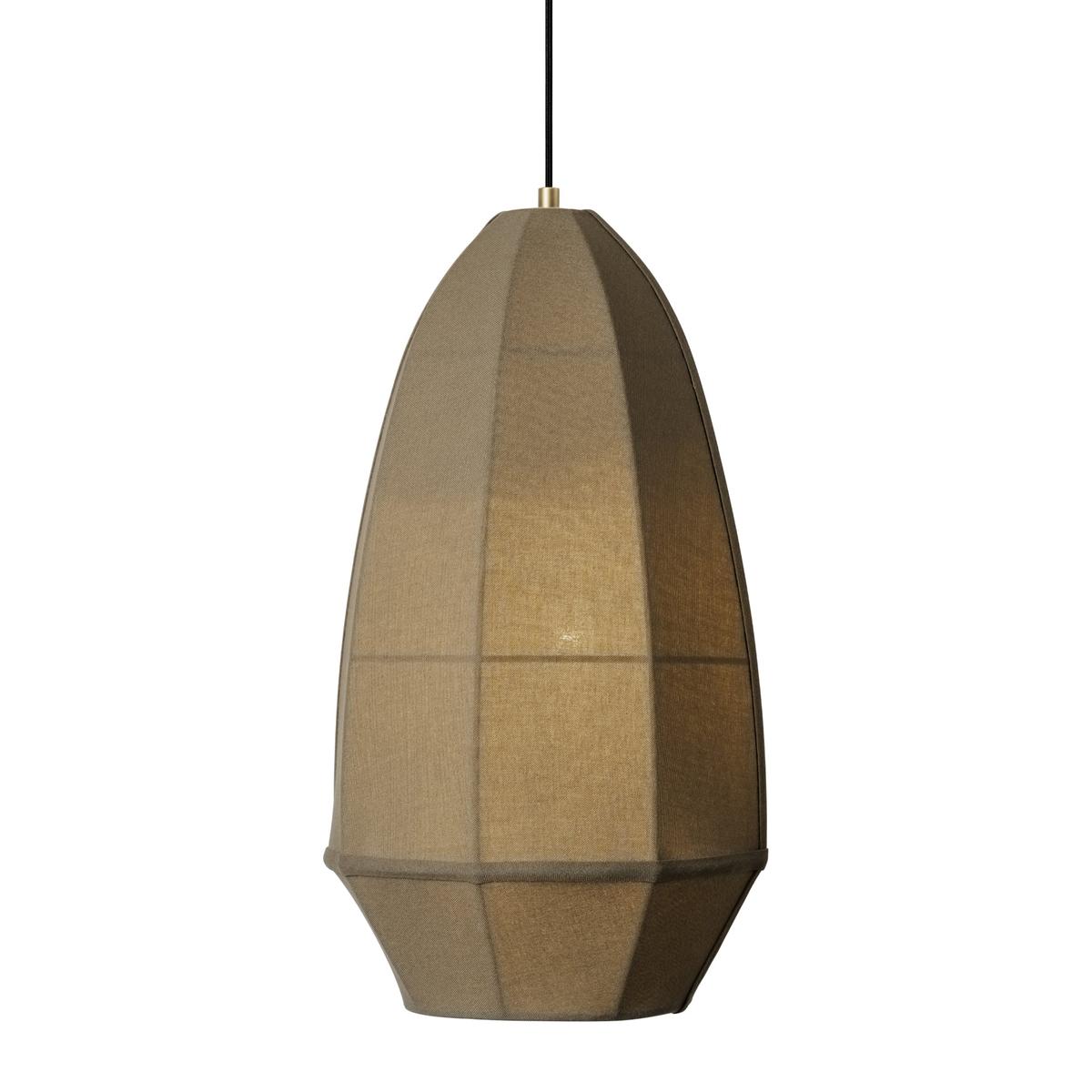 Burnham Fabric Drop Pendant Light in 11  Inch with Olive Green finish