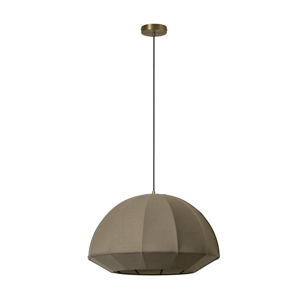 Burnham Fabric Wide Dome Pendant Light in 24 Inch with Olive Green Finish