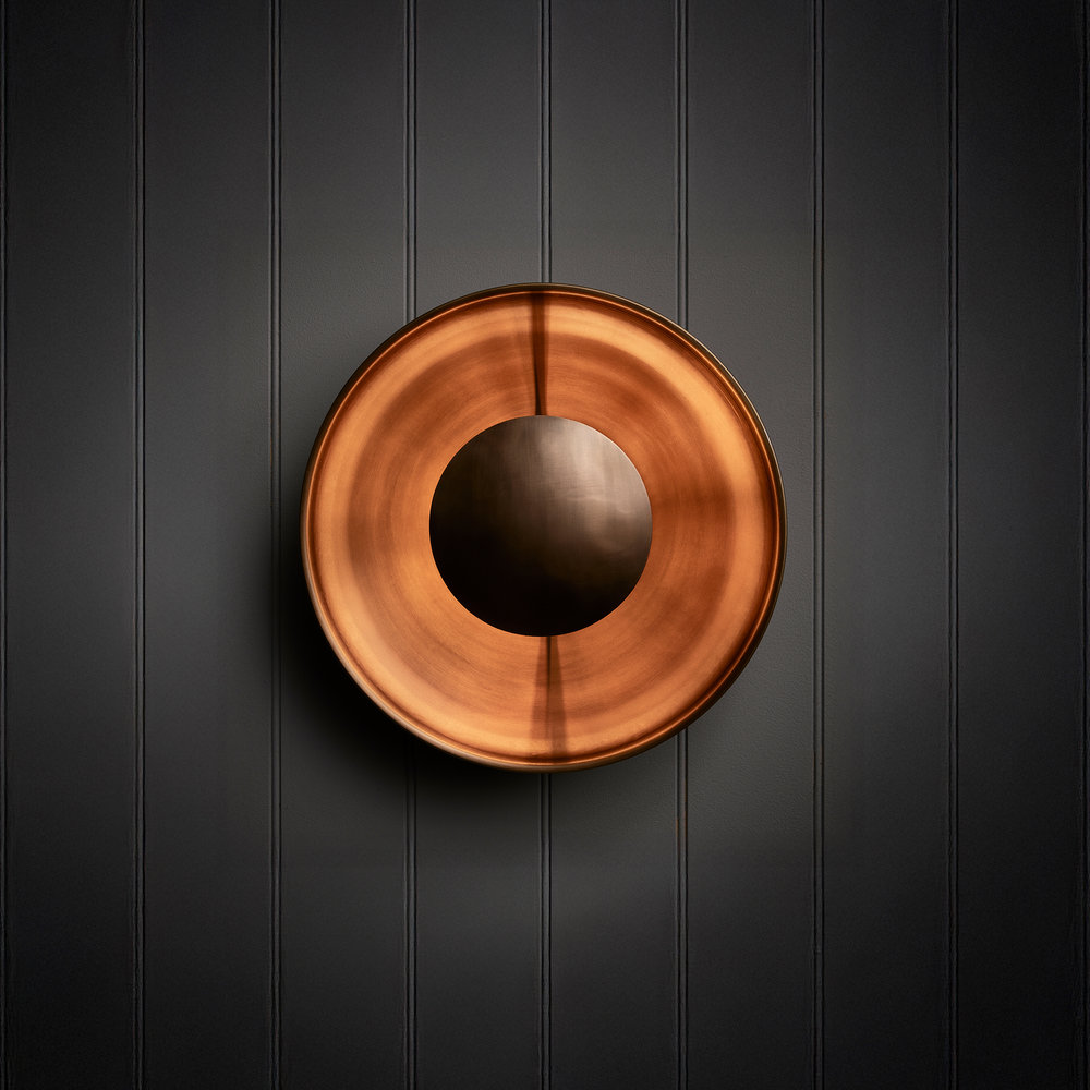 Brass Boston Round Metal Diffuser Wall Light Flush Mount  in 13 inch, Product code is BO-MD-WLFM13-B