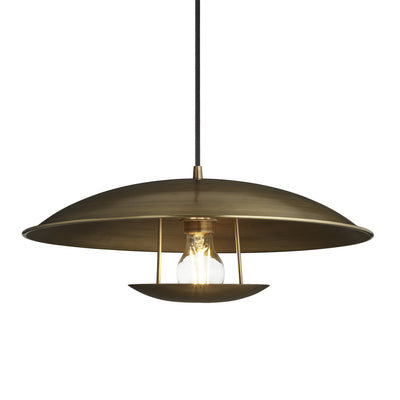 Boston Round Pendant Light- 17 Inch - Brass - Ceiling Lights - Industville Lighting UK