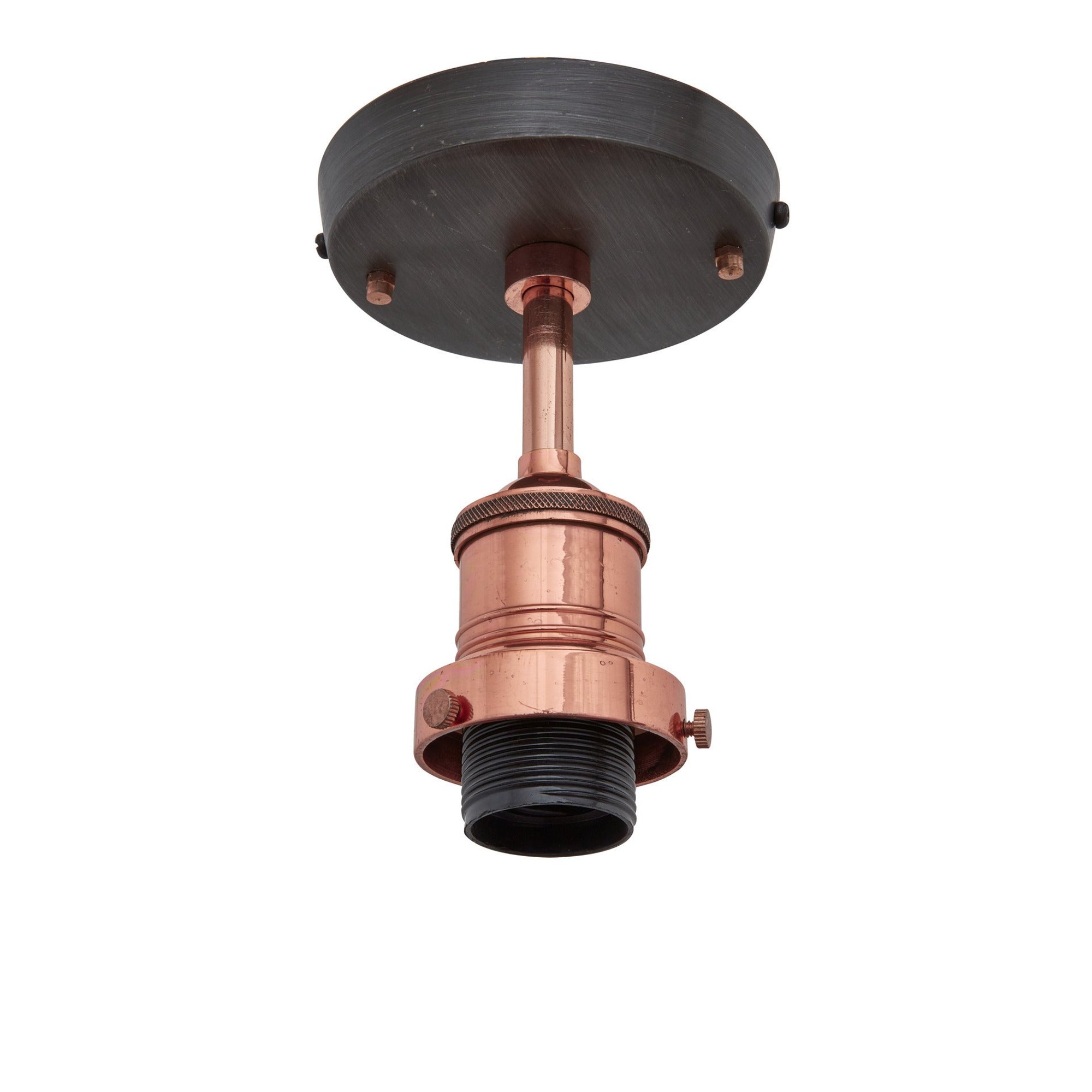 Brooklyn Dome Flush Mount - 8 Inch - Pewter & Copper