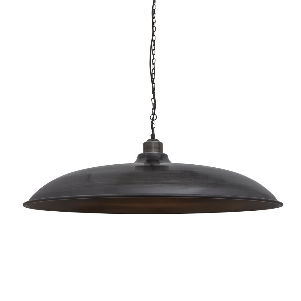 Brooklyn Giant Bowl Pendant in 24 Inch in Pewter with Chain Pendant Holder, Product Code BR-GBP24-P-PCN