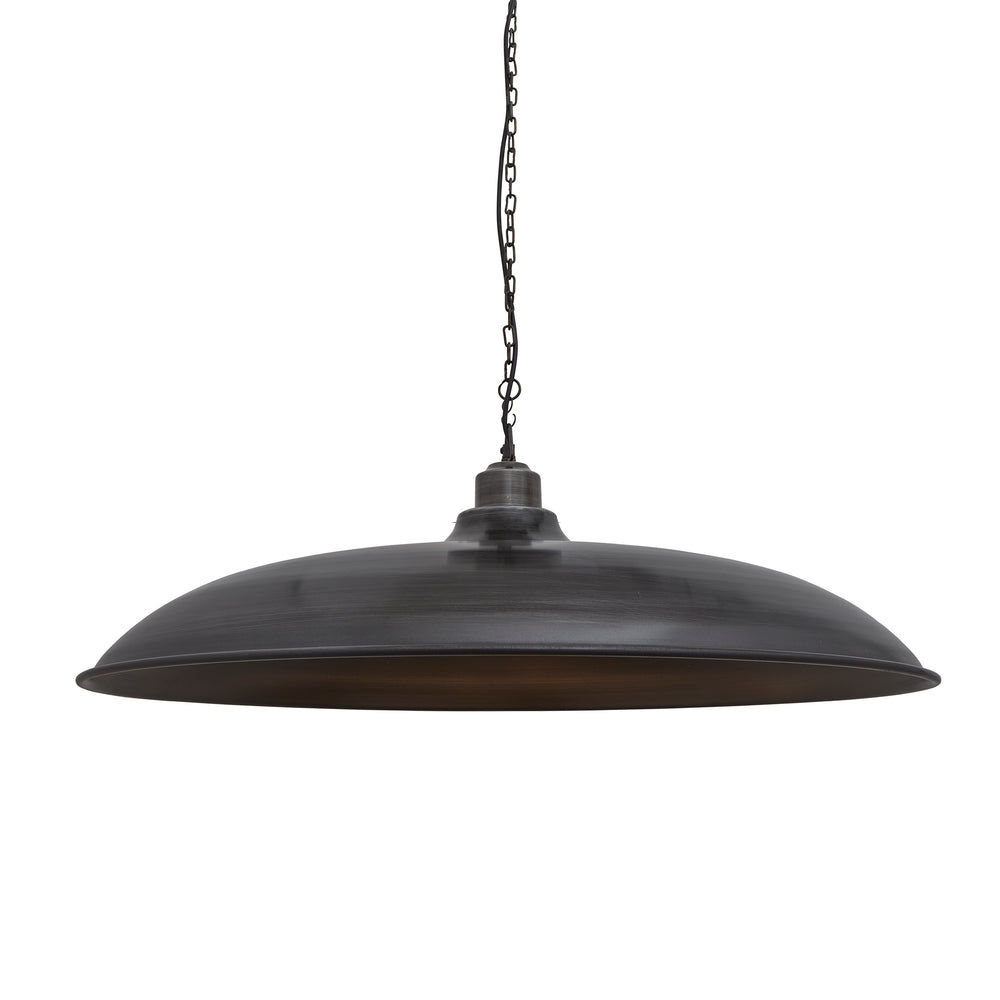 Brooklyn Giant Bowl Pendant in 24 Inch in Pewter with Chain Pendant Holder, Product Code BR-GBP24-P-PCN