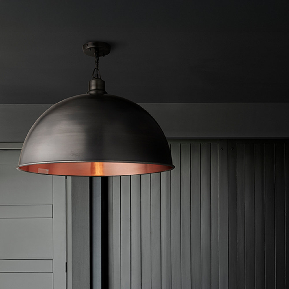 Brooklyn Giant Dome Pendant - 24 Inch - Pewter & Copper Industville BR-GDP24-CP-PCN