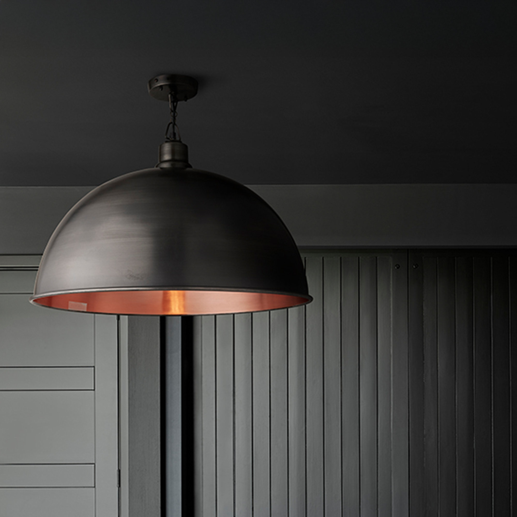 Brooklyn Giant Dome Pendant - 24 Inch - Pewter & Copper Industville BR-GDP24-CP-PCN