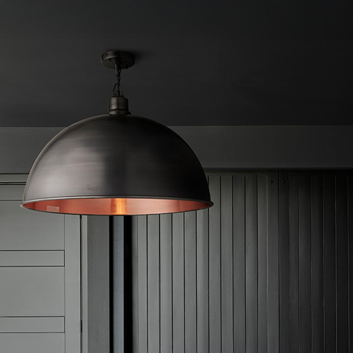 Brooklyn Giant Dome Pendant - 24 Inch - Pewter & Copper Industville BR-GDP24-CP-PCN