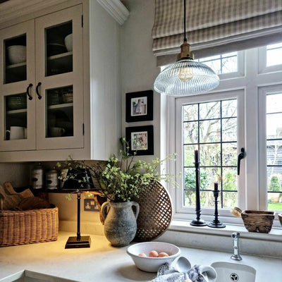 Brooklyn Glass Dome Pendant Light - 12 Inch - Glass Lighting - Industville Lighting UK