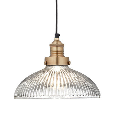 Brooklyn Glass Dome Pendant Light in 12 Inch with Brass Finish Holder,  product code is BR-GLDP12-BH