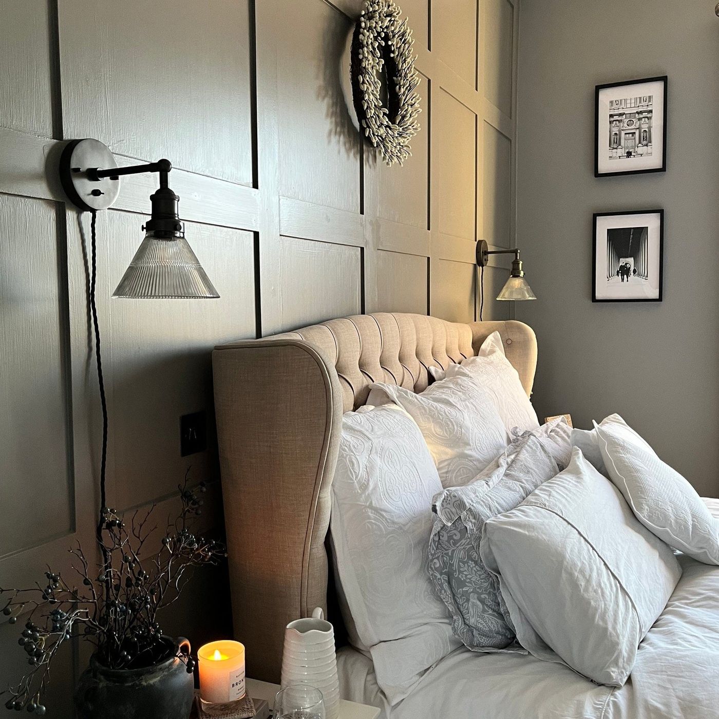 Glass Funnel with Pewter Holder and Plug Brooklyn Wall Light - 7 Inch BR-GLFWL7-PH-FLWP